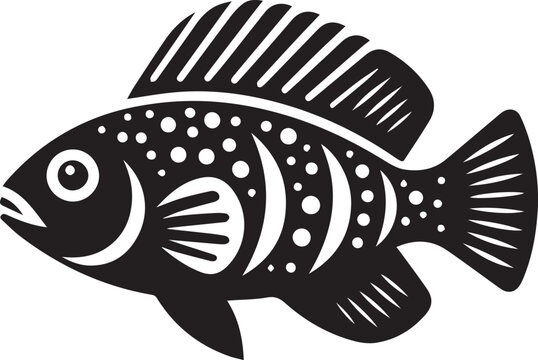 recommend clip art: Archerfish silhouette vector icon black and white