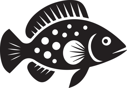 recommend clip art: Archerfish silhouette vector icon black and white