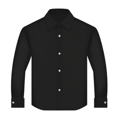 A sleek black shirt, neatly arranged, stands out against a crisp white backdrop for a classy look.