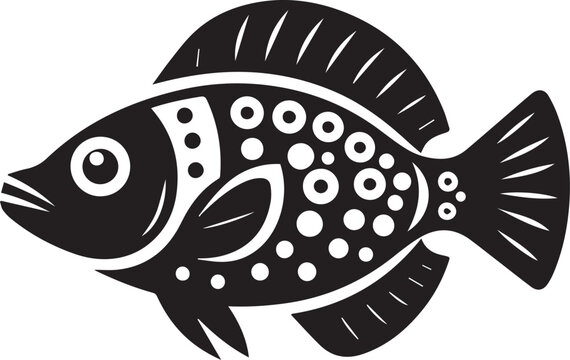 recommend clip art: Archerfish silhouette vector icon black and white