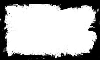 black brush lines stroke painting blank space frame border picture artistic