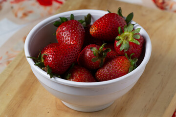 strawberries in a bowl