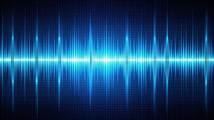 Fototapeta premium Audio waveform blue equalizer with digital display , sound, frequency, music, visualization, technology, wave, pattern, digital