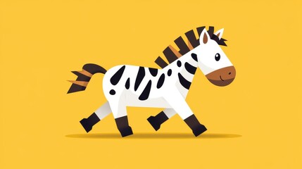 Fototapeta premium Enjoy the whimsical charm of a spotted white donkey, complete with a rich texture and playful brown tail.