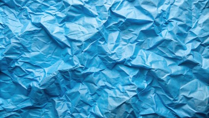 Obraz premium Surface of crumpled blue paper, blue, crumpled, texture, background, paper, wrinkled, creased, design, abstract, colorful