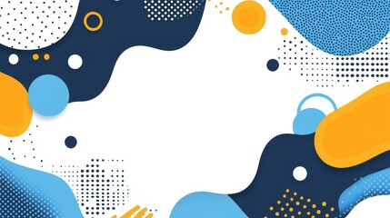 Explore a sleek flat design filled with geometric shapes and lively textures in a stunning blue color scheme.