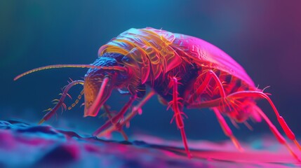 Colorful 3D Minimalist Flea Illustration
