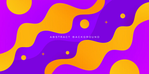 Abstract 3D wave art background design with purple and orange combination design. Colorful fluid liquid background . Eps10 vector