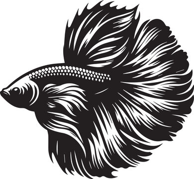 recommend clip art: Betta silhouette vector black and white