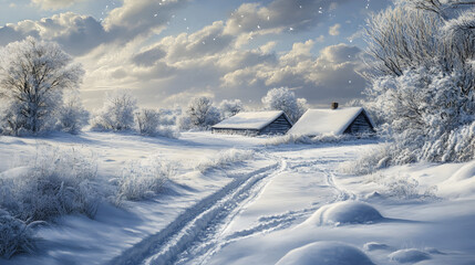 Fototapeta premium winter landscape in the mountains