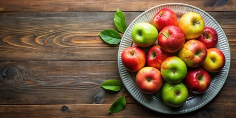 Plate of various fresh apples , apple, fruit, healthy, organic, red, green, yellow, juicy, crisp, delicious, nutritious, snack, diet