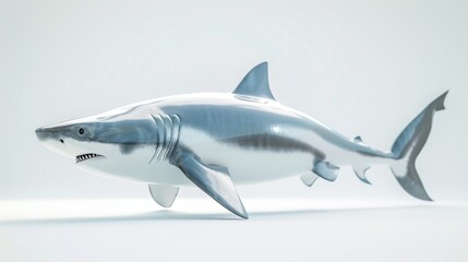 Obraz premium Clean 3D Minimalist Shark Illustration