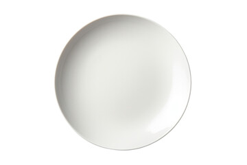 Simple and modern white ceramic plate with a minimalistic design, isolate on white background.
