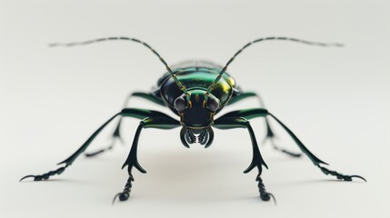 Minimalist 3D Tiger Beetle with Clean Design