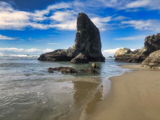 Beautiful Winter Sky in Bandon on the Southern Coast of Oregon.