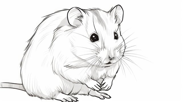 recommend clip art: Cute Hamster Drawing on Clean White Background