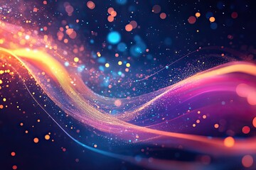 Fototapeta premium Abstract Swirling Lights and Bokeh on a Dark Background
