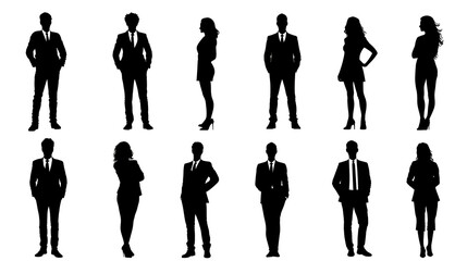 people silhouettes on white