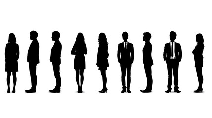 people silhouettes on white