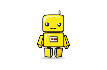 Fototapeta premium Robot logo cute style icon design template vector illustration