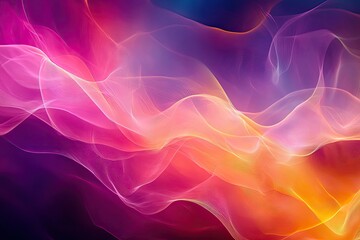 Fototapeta premium Abstract Waves of Pink, Yellow, and Blue Hues