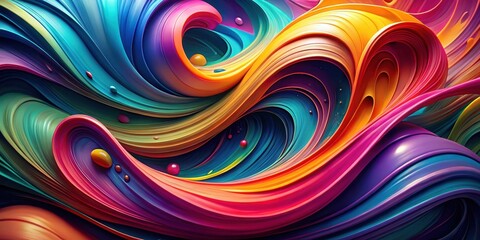 Vibrant abstract composition with swirling colors and fluid shapes, abstract, vibrant, colorful, swirl, fluid, dynamic
