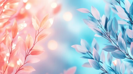 Colorful foliage with a dreamy bokeh background, blending warm and cool hues for a soothing visual effect.