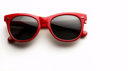 Stylish Red Sunglasses on a Clean Surface
