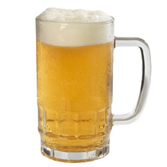glass of beer on white