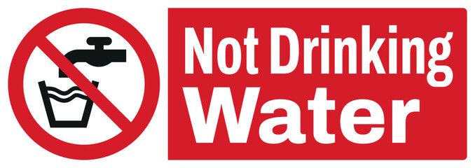 ISO prohibition safety signs text variation_no drinking water. landscape size 1/2 a4,a3,a2,a1	
