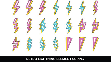 Retro Lightning Bolts icons