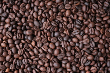 Roasted coffee beans for background