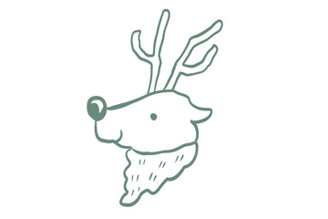 シンプルなトナカイのイラスト