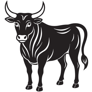 recommend clip art: Bull line art silhouette vector illustration