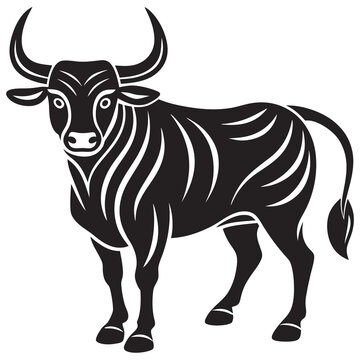 recommend clip art: Bull line art silhouette vector illustration
