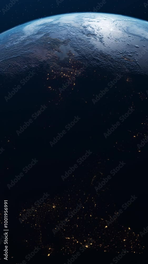 Wall mural animation of rotation of earth and transition of day and night. animation. beautiful rotation of ear
