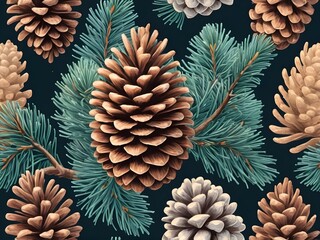 Fototapeta premium abstract Detailed stippling pine cone illustration. realistic vintage botanical artwork