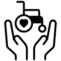 Obraz premium wheel chair icon illustration design with solid