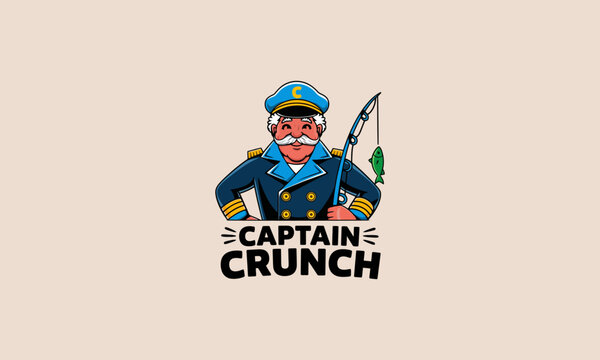 Playful captain character for cereal brand.