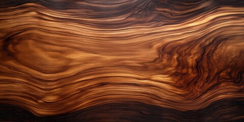 Fototapeta premium A wooden surface with a grain pattern and a few holes. The wood is brown and has a natural texture.