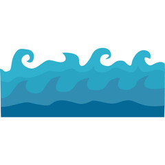 sea and blue waves illustration