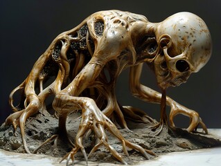 Fototapeta premium Surreal Creature: A Nightmarish Vision of Alien Anatomy