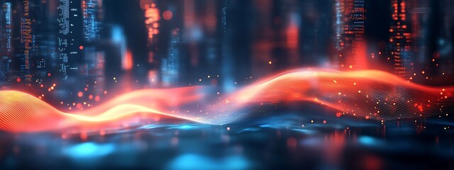 Obraz premium Abstract digital data background. Art can be used in the description of network abilities, technological processes, digital storages, science, education, etc. 