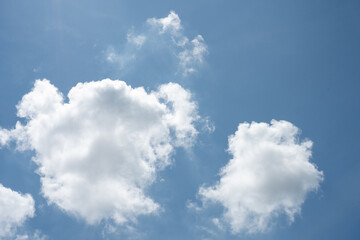 Fototapeta premium blue sky background with tiny clouds. panorama