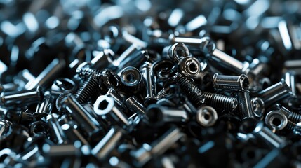 A jumble of silver and black screws, all piled together in a detailed close-up shot.