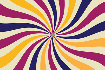 Groovy retro swirl burst, summer and carnival background. eps 8 © Omsai