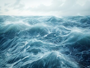 Turbulent Ocean Waves: A Dramatic Seascape