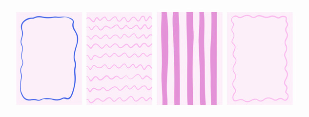 Modern ounline hand drawn frame, border, background in flat style