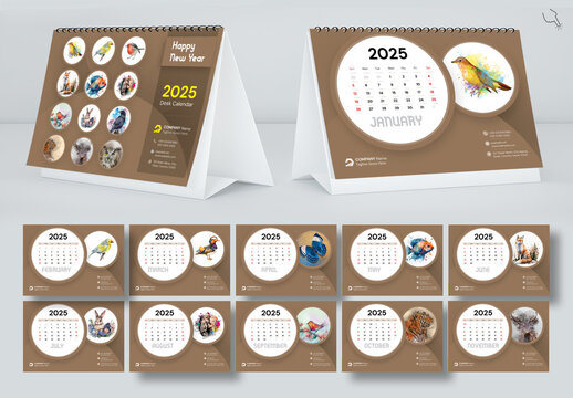 2025 Desk Calendar Templates