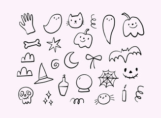 Fototapeta premium Cute Halloween Card. Doodle style